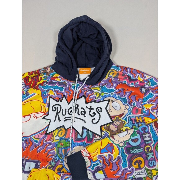 Nickelodeon Rugrats Pullover Hoodie Graffiti All Over Print Size XXXL Cartoon - Picture 1 of 8